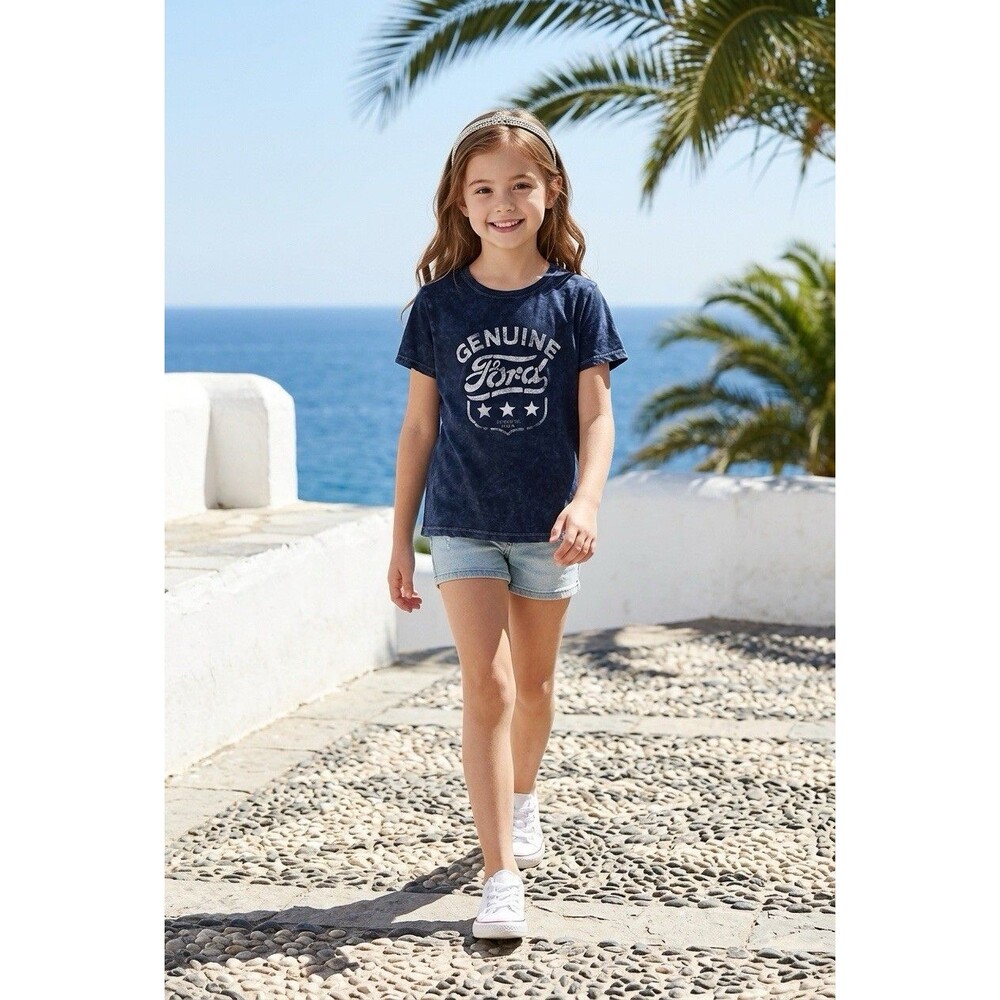 Genuine Licensed Ford Navy Blue Juniors Unisex Size 1X Graphic T-shirt Cars
